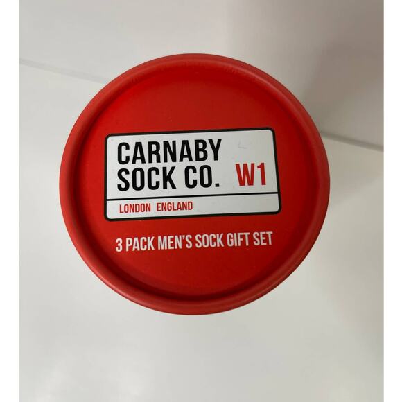 Carnaby Sock Co London Mens Socks NEW Cylinder Gift Box Holder 3 pairs Holiday - Picture 4 of 10